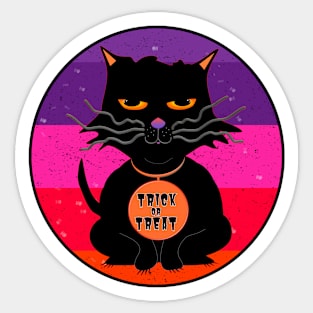 Black Cat Trick Or Treat - Happy Halloween  - #Septcho19 Sticker